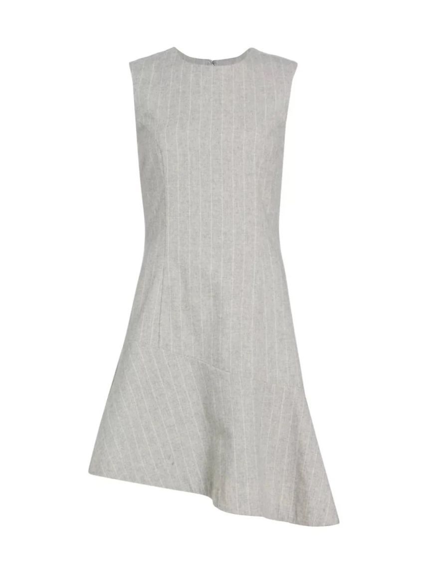 Mei Sleeveless Asymmetrical Hem Dress In Grey/white Mei Sleeveless Asymmetrical Hem Dress In Grey/white