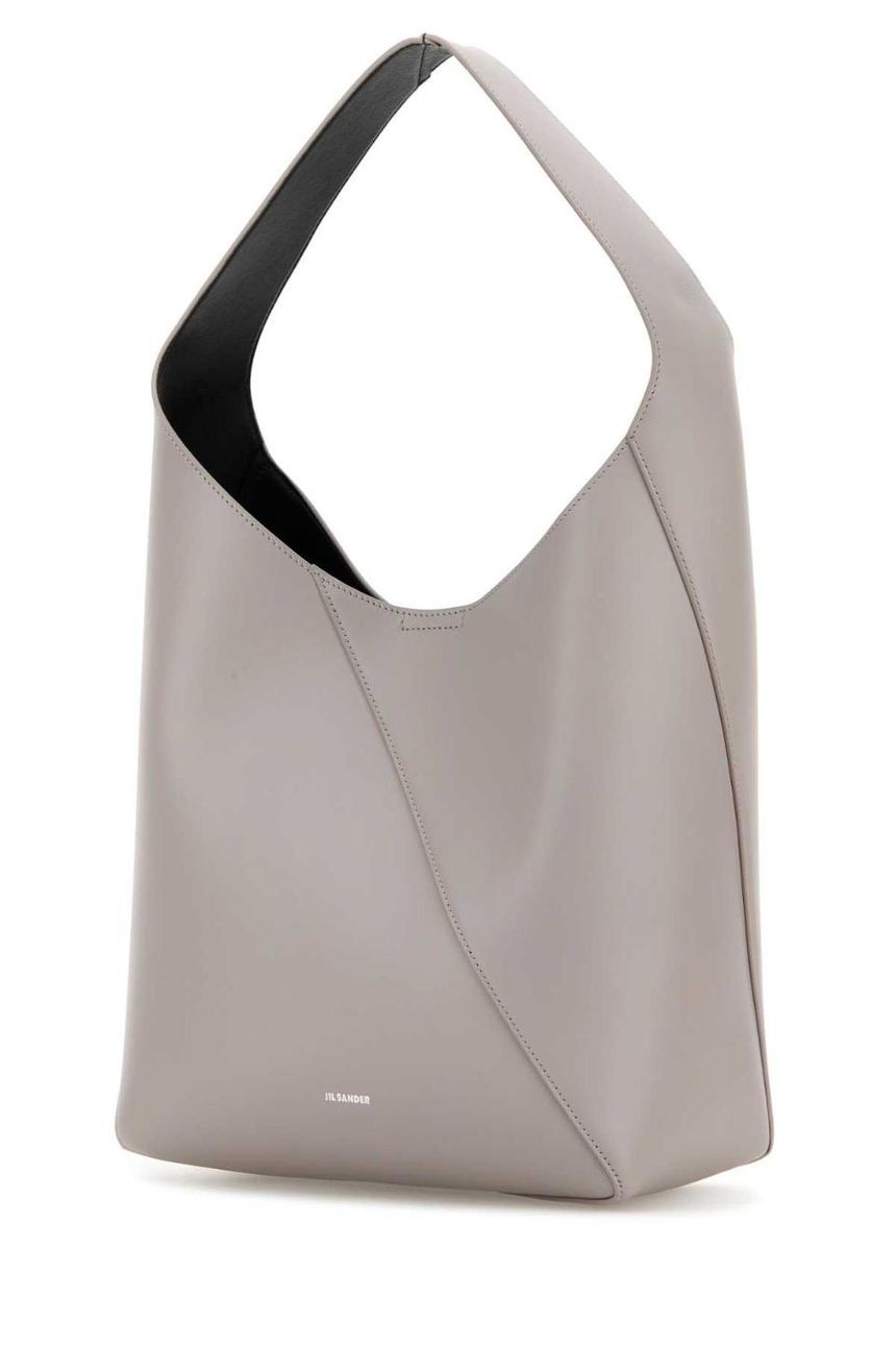 JIL SANDER Light grey leather medium Vertigo shoulder bag J08WD0129P6975 522