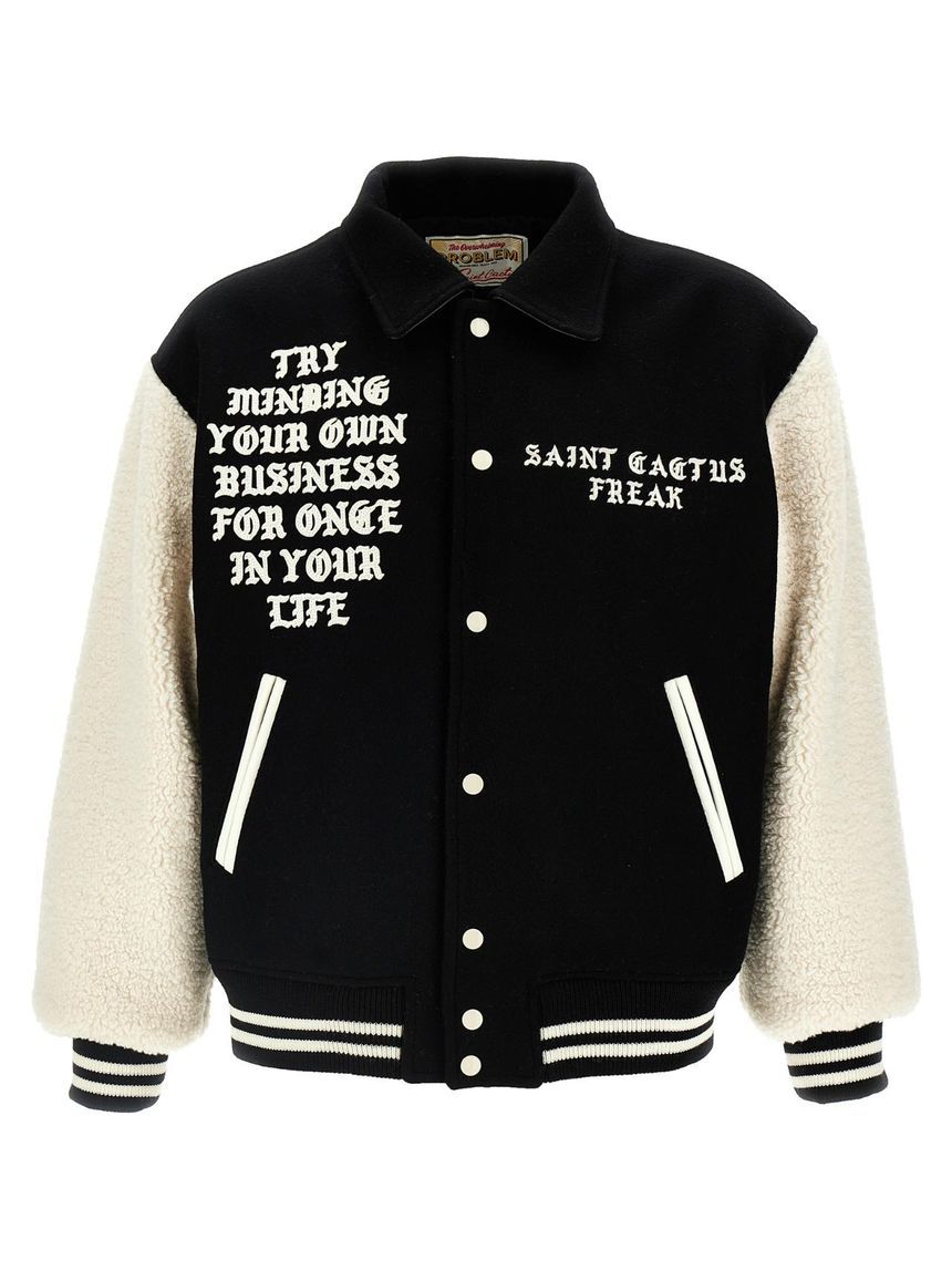 SAINT MXXXXXX Varsity bomber jacket Black   SMYS10000C08BLACK