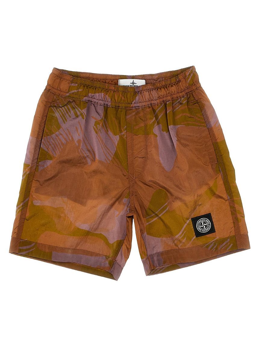 STONE ISLAND JUNIOR Printed swim shorts 8016B0522V0032