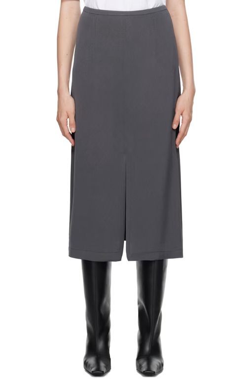 [THE FRANKIE SHOP]Gray Judy Midi Skirt 242115F092000