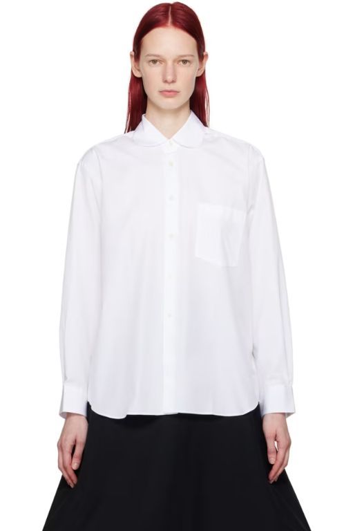 [꼼데가르송]White Peter Pan Collar Shirt 241270F109004