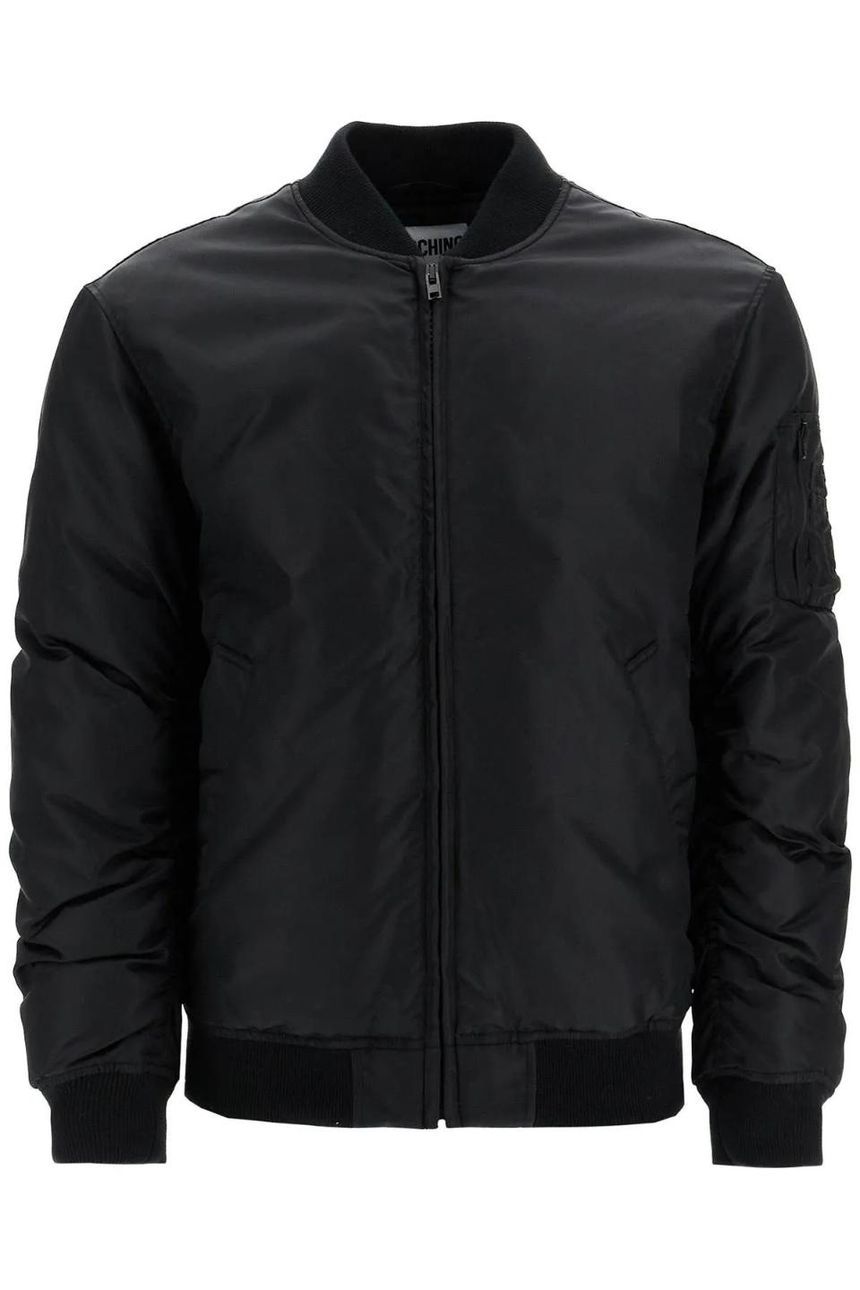 모스키노 남성 bomber jacket with time Black
