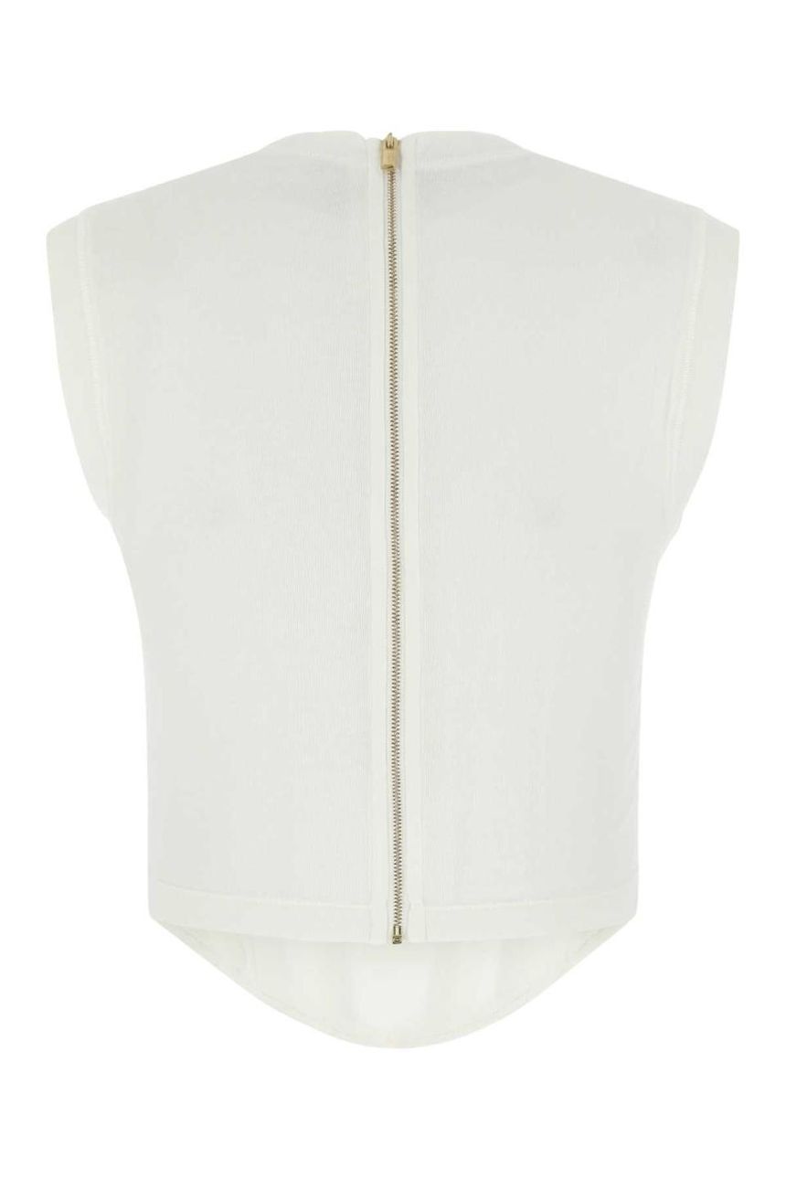 DION LEE 화이트 코튼 탑 C3048S22 IVORY