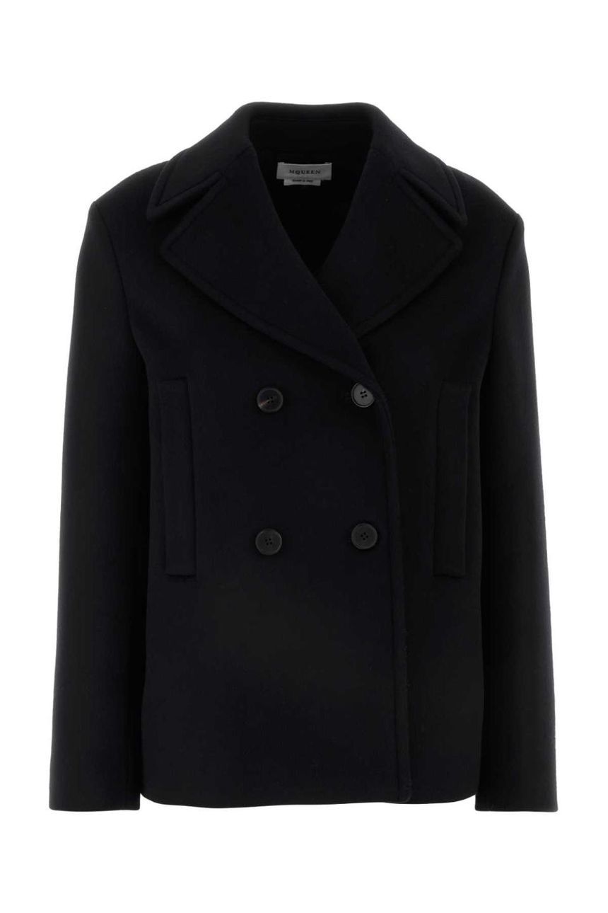 알렉산더 맥퀸 Black felt coat 805810QKABE 1000 JP1