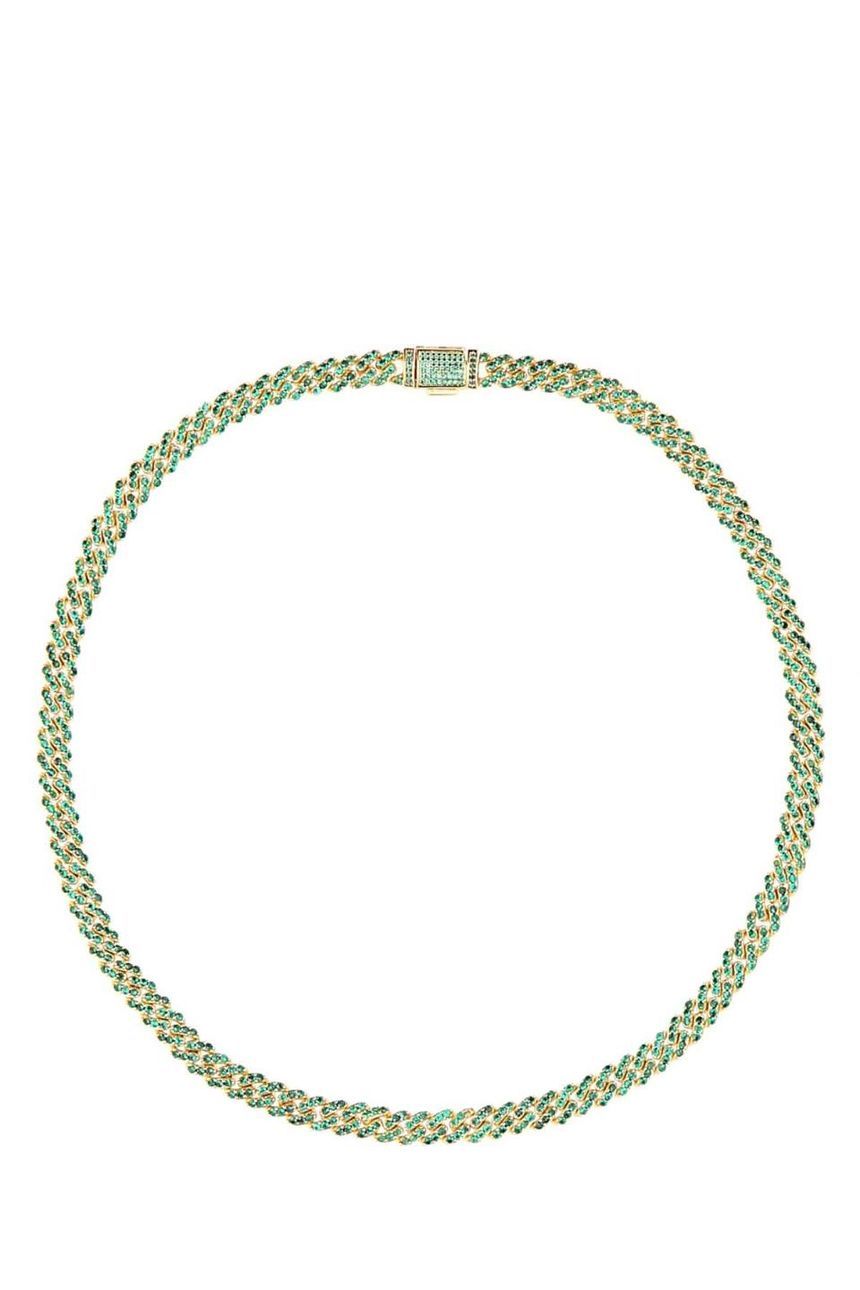 크리스탈 헤이즈 목걸이 팬던트 MicroMexicanchain emerald Gold