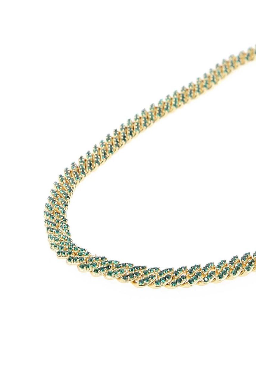 크리스탈 헤이즈 목걸이 팬던트 MicroMexicanchain emerald Gold