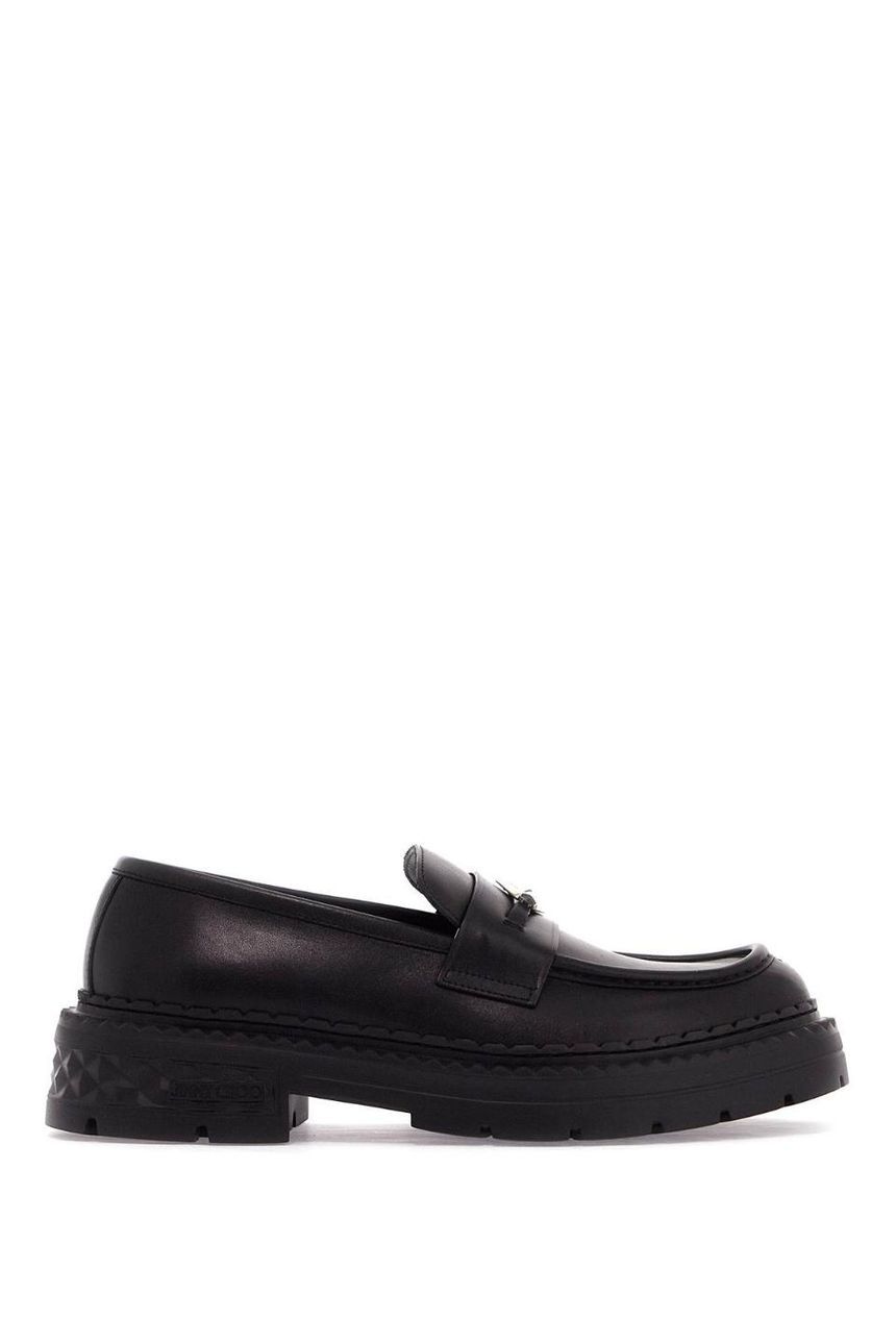 JIMMY CHOO MARLOW DIAMOND M LXB/BKGMT leather marlow loafers