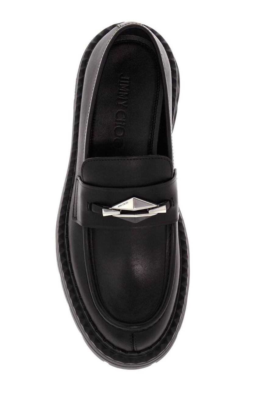 JIMMY CHOO MARLOW DIAMOND M LXB/BKGMT leather marlow loafers