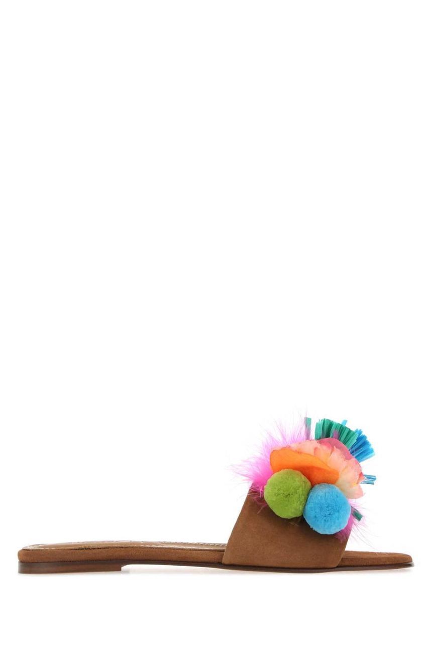 ALAMEDA TURQUESA Embellished suede Tutti Frutti slippers TUTTIFRUTTI MULTICOLOR JP1