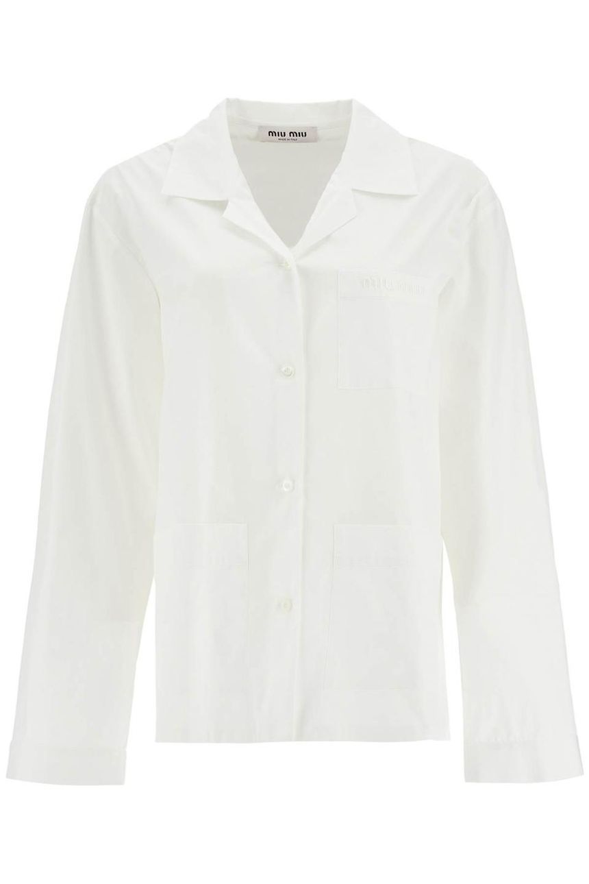 MIU MIU MK1884 15UL/F0009 poplin pajama shirt for