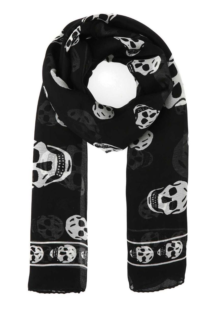ALEXANDER MCQUEEN 프린트 크레이프 바이커 스카프 5577174Q060 1078