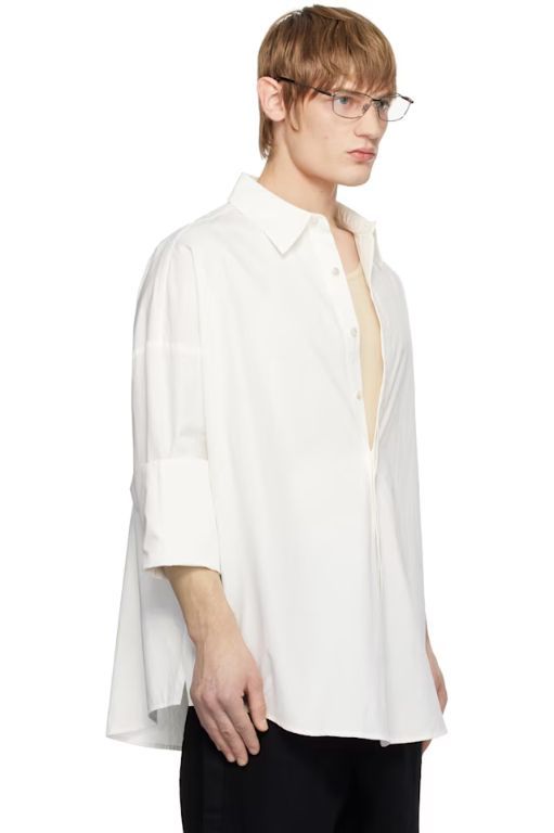 [Fax Copy Express]White Oversized Shirt 242866M192000