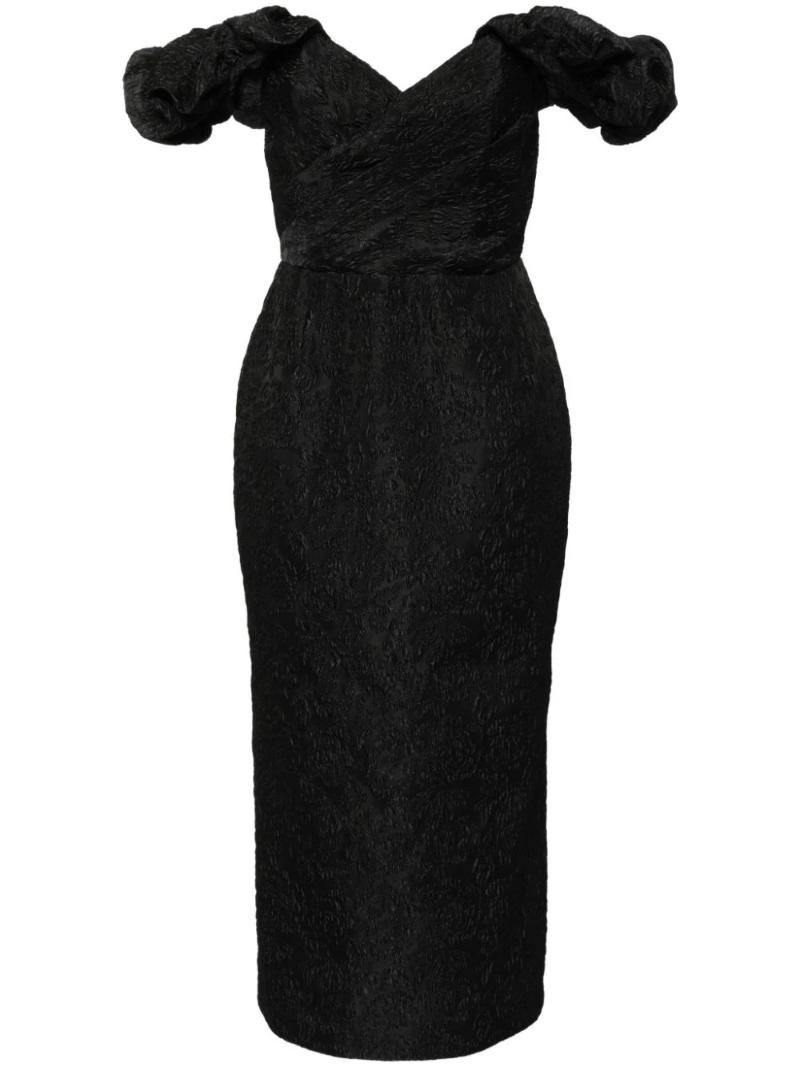25 SS MARCHESA NOTTE 플로럴 클로케 미디 드레스 N74C3763 TP428118745
