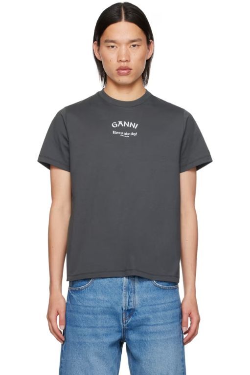 [가니]Gray Printed T Shirt 242144M213008