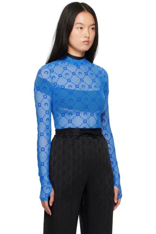 [마린세르]SSENSE Exclusive Blue Moonogram Second Skin Turtleneck 242020F099000