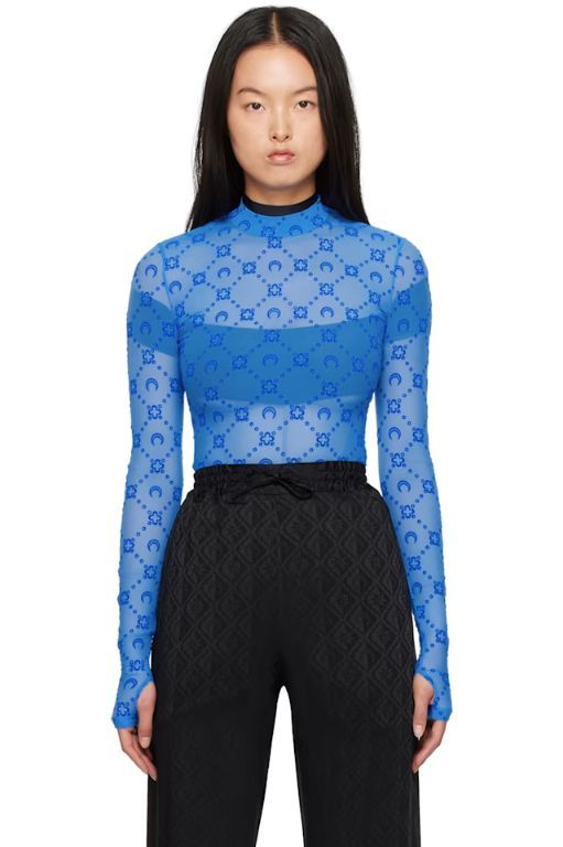 [마린세르]SSENSE Exclusive Blue Moonogram Second Skin Turtleneck 242020F099000