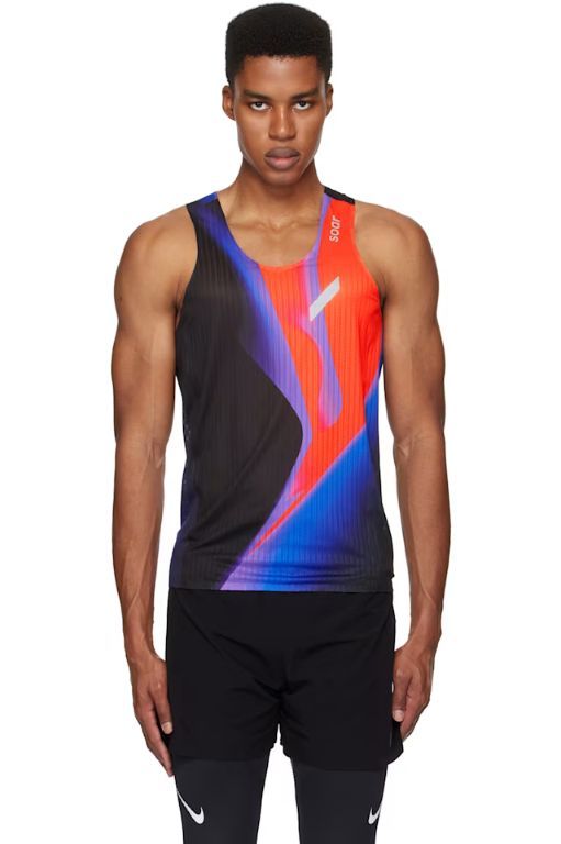 [SOAR RUNNING]Black   Red Race Tank Top 251627M214004