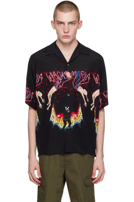 [와코마리아]Black Printed Shirt 241948M192026