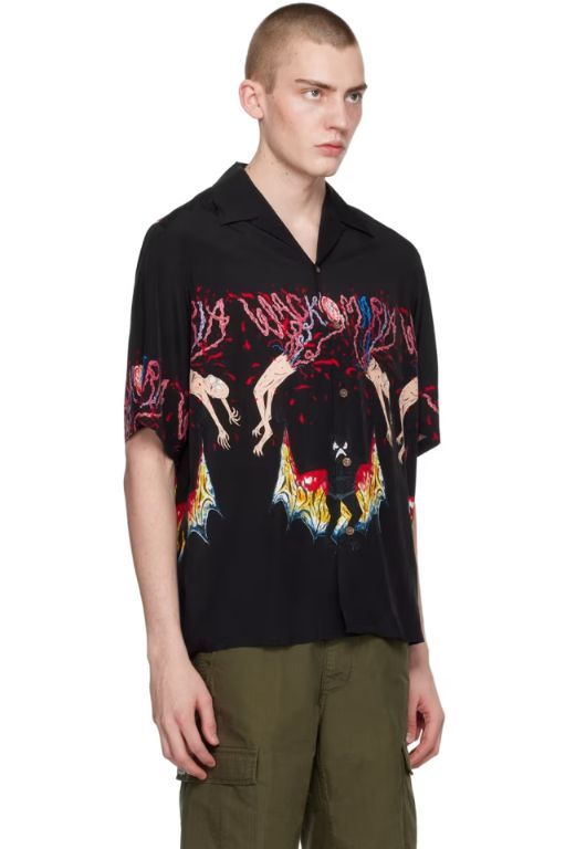[와코마리아]Black Printed Shirt 241948M192026
