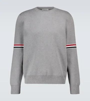 [NB04] 톰브라운 남성 맨투맨 Tricolor Inlay Milano stitch cotton sweater P00501832
