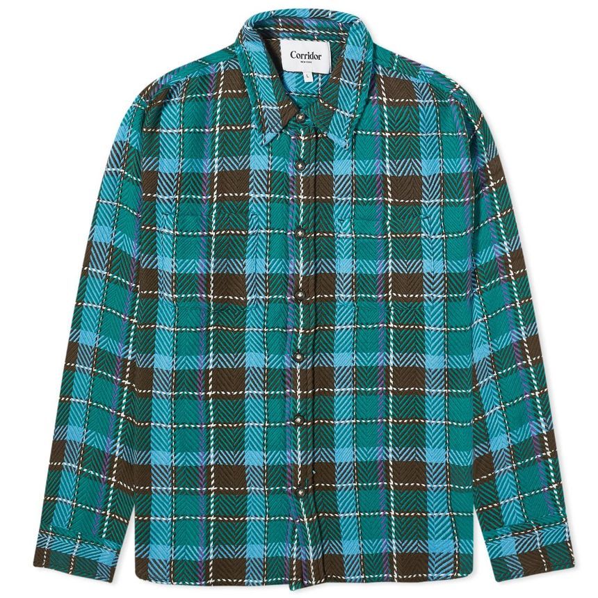 [NB15] Corridor 남성 셔츠 Corridor Tacoma Plaid Shirt LS0119-BLU