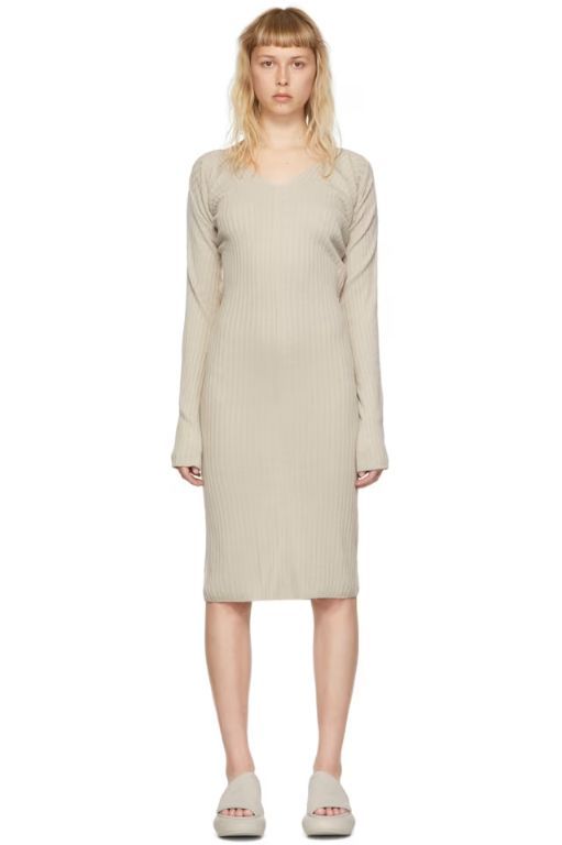 [시스템]Grey Acrylic Midi Dress 221494F054003