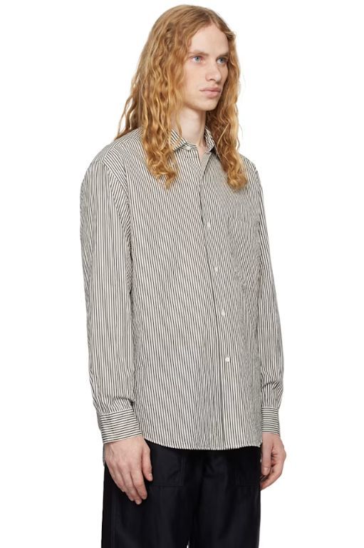 [KAPTAIN SUNSHINE]White   Black Semi Spread Collar Shirt 242194M192001