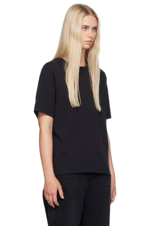 [메종 키츠네]Black Bold Fox Head T Shirt 242389F110002