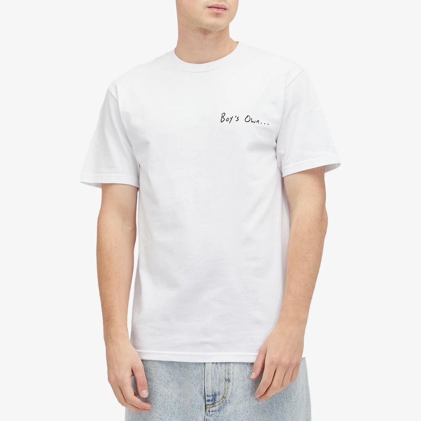 Boys Own Boys Own Pie And Mash “ A Cockney Myth” Print T Shirt BO-PIEMASH-WHT