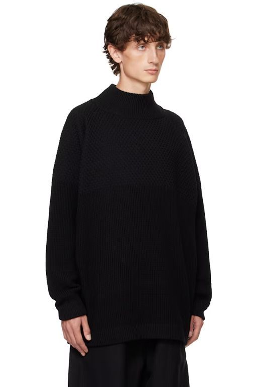 [JAN-JAN VAN ESSCHE]Black O Project Sartuul Sheep Yarn Sweater 242969M205002
