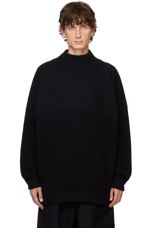 [JAN-JAN VAN ESSCHE]Black O Project Sartuul Sheep Yarn Sweater 242969M205002