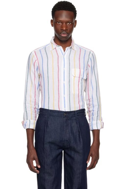 [드레익스]White Stripe Shirt 241488M192018