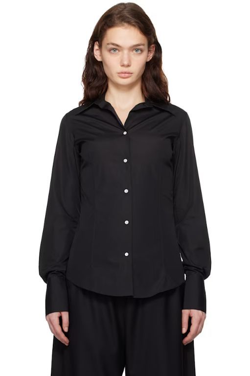 [FLORE FLORE]Black Giulia Shirt 251924F109004