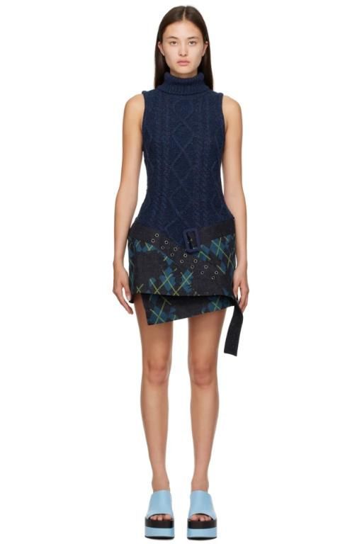 [앤더슨벨]Navy Rahal Crofter Minidress 232375F052001