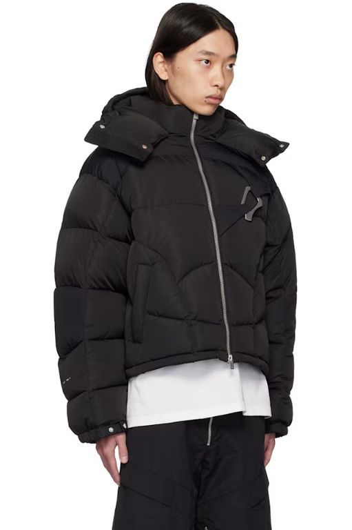 [HELIOT EMIL]Black Abstract Down Puffer Jacket 242295M178003