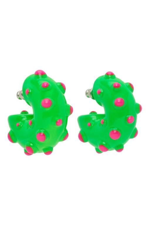[Safsafu]Green Neon Rave Earrings 222413F009000