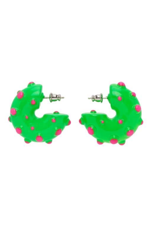[Safsafu]Green Neon Rave Earrings 222413F009000