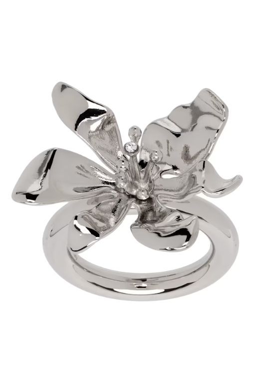 [아크네 스튜디오]Silver Flower Ring 242129F024000