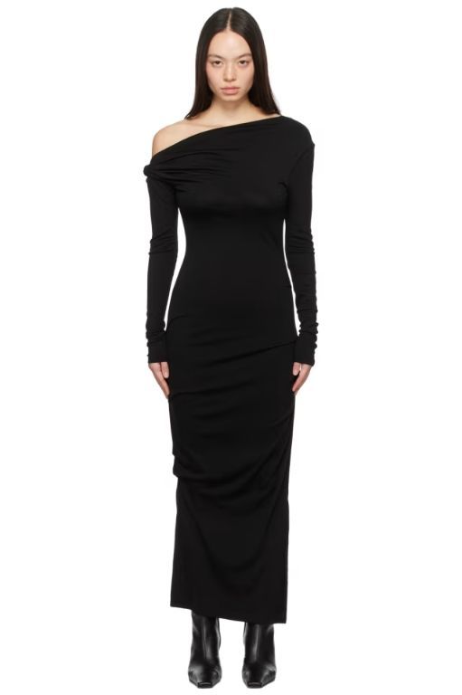 [Paris Georgia]SSENSE Exclusive Black Elemental by  Manahou Midi Dress 242438F054001
