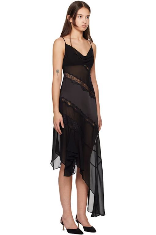 [GUIZIO]Black Leah Midi Dress 251897F054001