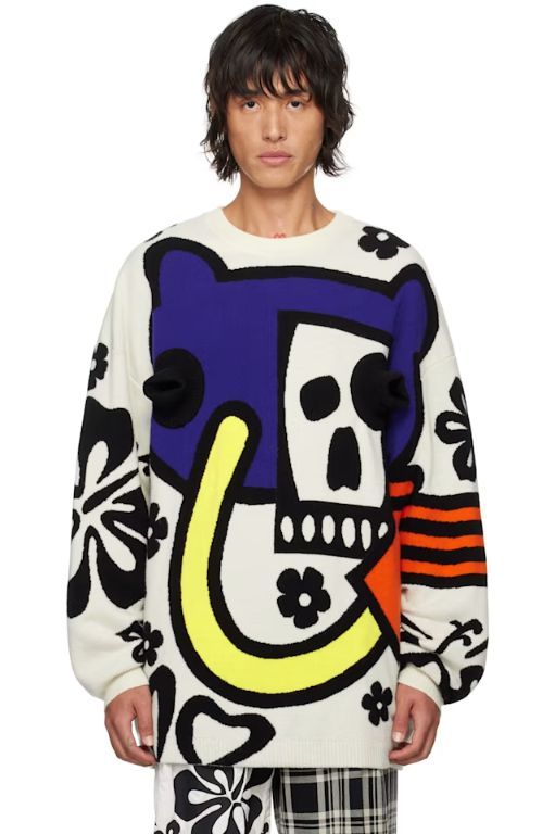 [WALTER VAN BEIRENDONCK]White Android Knit Sweater 242278M201006