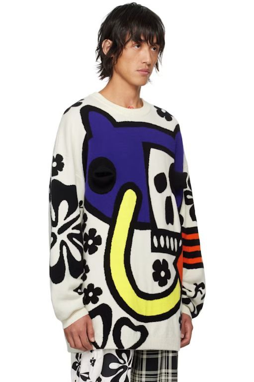 [WALTER VAN BEIRENDONCK]White Android Knit Sweater 242278M201006