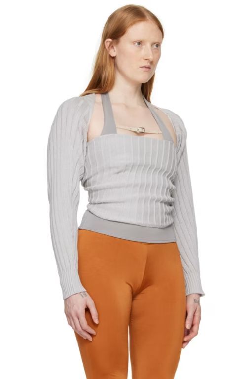 [GIMAGUAS]Gray Miss Mangas Sweater 241776F096002