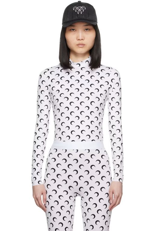 [마린세르]White All Over Moon Turtleneck 242020F099003