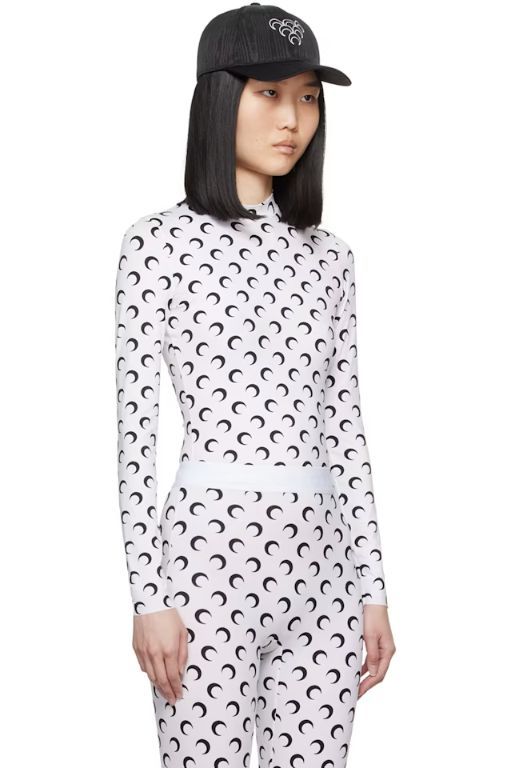 [마린세르]White All Over Moon Turtleneck 242020F099003