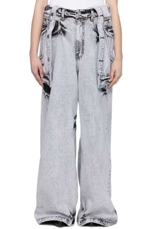 [준지]Gray Layered Jeans 241343F069001
