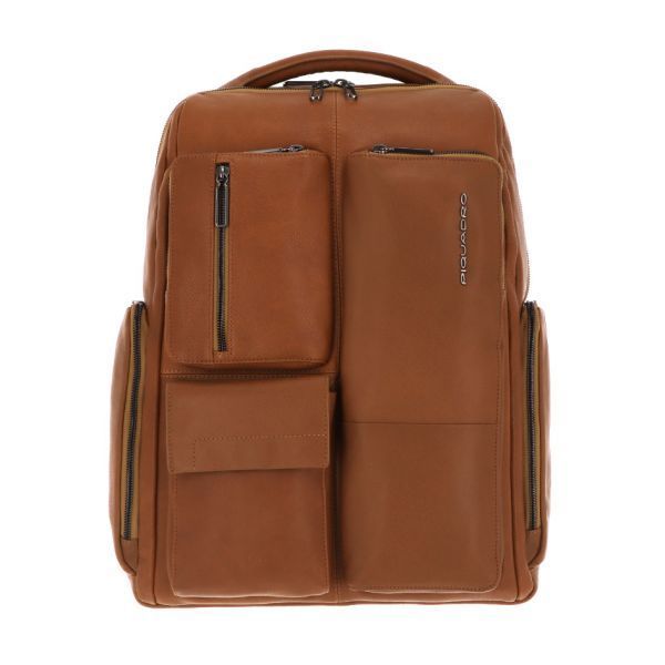 PIQUADRO 로니 빅 Size Computer Tablet 백팩 RFID Mustard 2642596