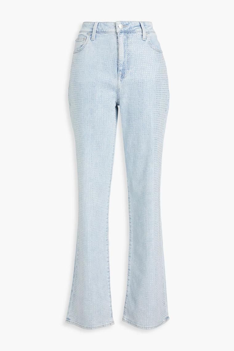 SIMKHAI Liam crystal embellished high rise straight leg jeans 1647597351618283