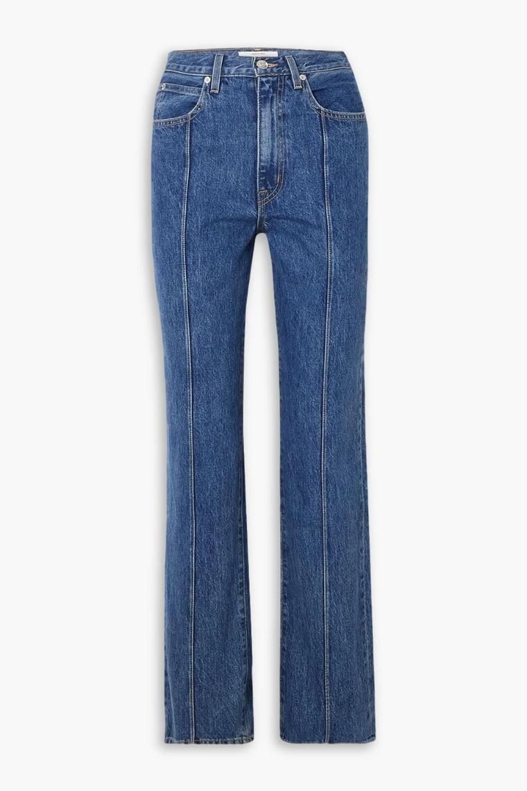 SLVRLAKE London pintucked high rise straight leg  jeans